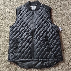 DKNY Black Mens Puffer Vest DK35VT1808 LARGE NWT